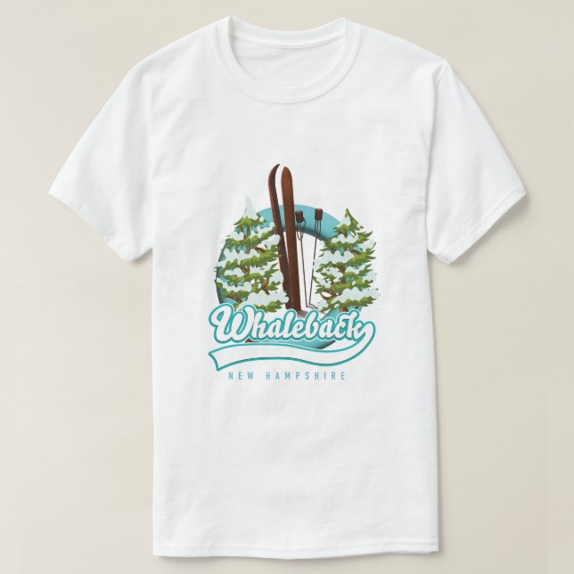 Whaleback New Hampshire retro ski logo T-Shirt (Design Front)