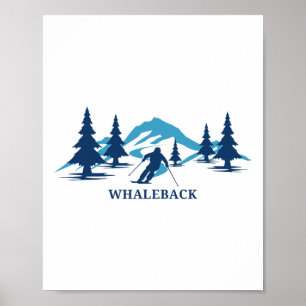 Whaleback New Hampshire Ski Resort Skiing Skier  Poster