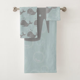 Whales and Bubbles Bath Towel Set