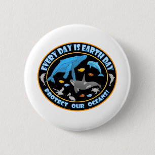 Whales and Dolphins 6 Cm Round Badge