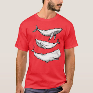 Whales in black T-Shirt