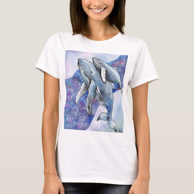 Whales in Star River T-Shirt (Front)