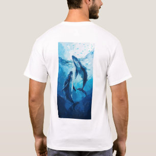 Whales in the Sea - Creative Simple Illustration T T-Shirt