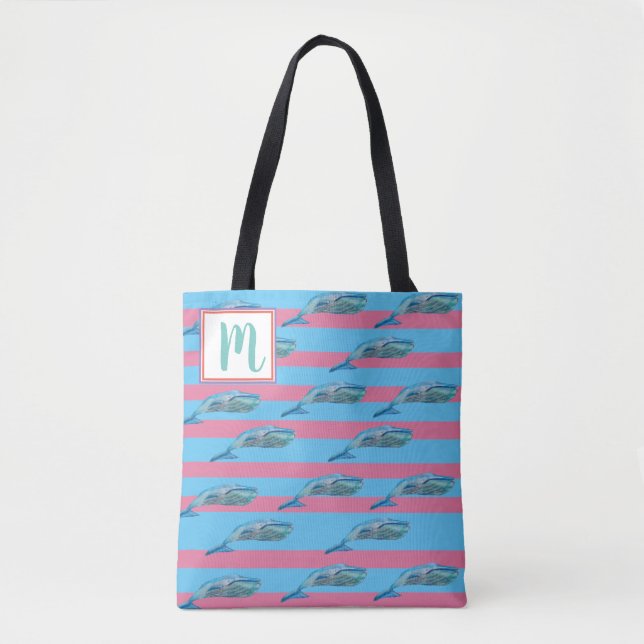 Whales Monogram  Tote Bag (Front)