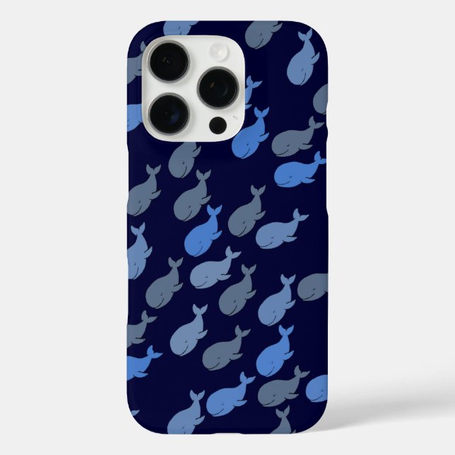 whales on blue Case-Mate iPhone case (Back)