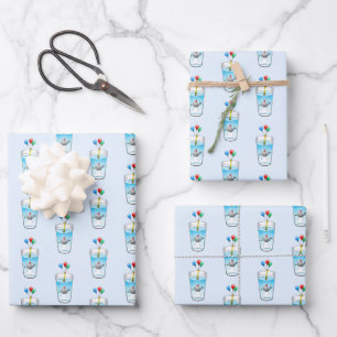 Whale's Pool Party Wrapping Paper Sheet