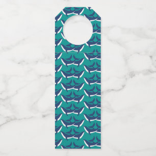 Whales Sea Animal Green Ocean Marine Mammal Bottle Tag