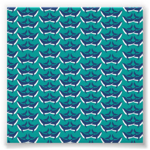 Whales Sea Animal Green Ocean Marine Mammal Photo Print