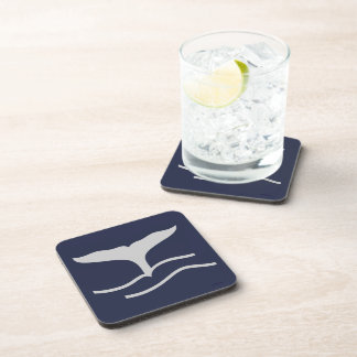 Whales Tail Navy and Gray Coaster