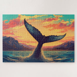 Whale's Tail: Sunset Dive Jigsaw Puzzle