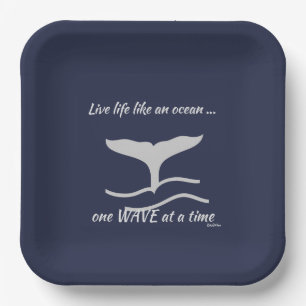 Whales Tail with Graphics Quote Paper Plate