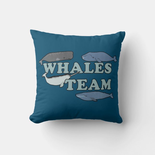 Whales Team Environmental Whale Lover  Cushion (Front)