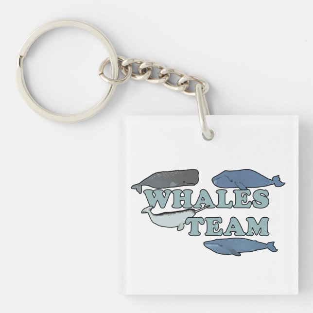 Whales Team Environmental Whale Lover  Key Ring (Front)