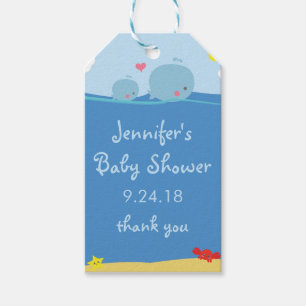 Whales Under the Sea Baby Shower Thank You Tag