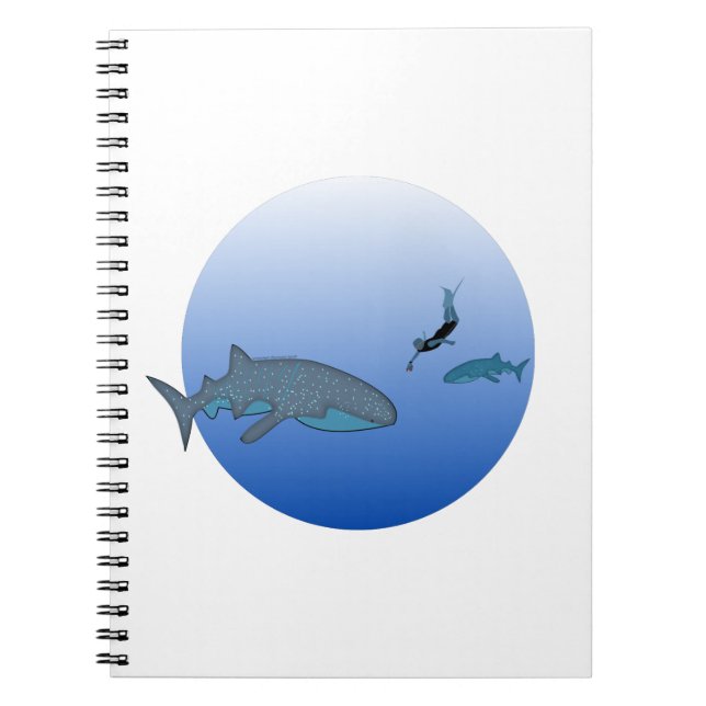 Whaleshark Watching Spiral Notebook (Front)