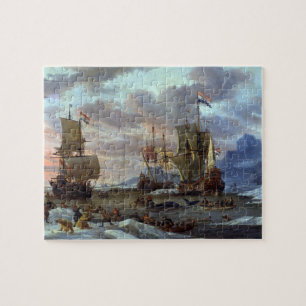 Whaling Grounds Arctic Ocean Abraham Storck 1654 Jigsaw Puzzle