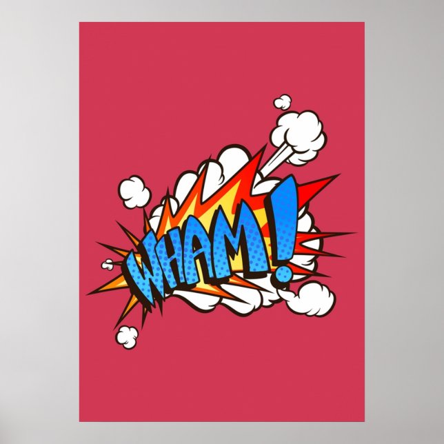Wham  Comic Book Funny Sound Effects Poster (Front)