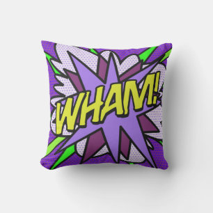 WHAM Comic Book Modern Cool Fun Cushion