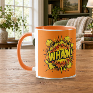 WHAM Comic Book Pop Art Orange Combo Mug