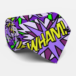 WHAM Cool Fun Comic Book Modern Tie