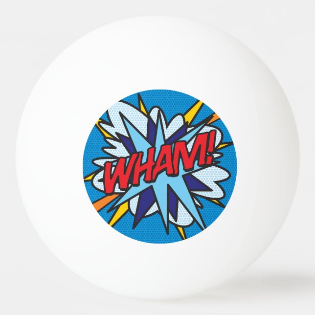 WHAM Fun Comic Book Cool Modern Ping Pong Ball (Front)