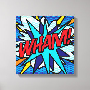 WHAM Fun Retro Comic Book Pop Art Canvas Print