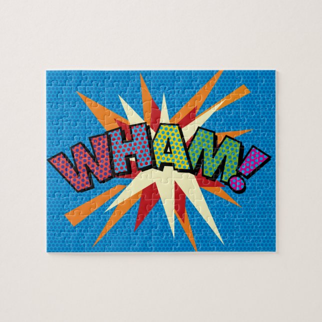 WHAM Fun Retro Comic Book Pop Art Jigsaw Puzzle (Horizontal)
