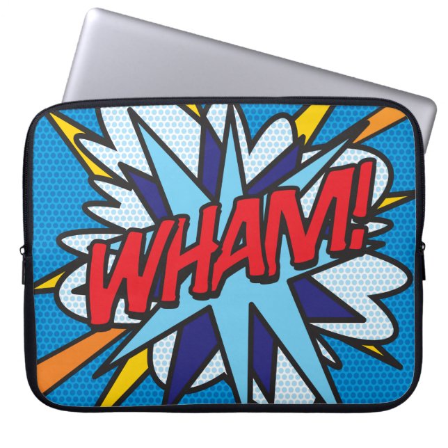 WHAM Fun Retro Comic Book Pop Art Laptop Sleeve (Front)