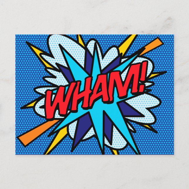 WHAM Fun Retro Comic Book Pop Art Postcard (Front)
