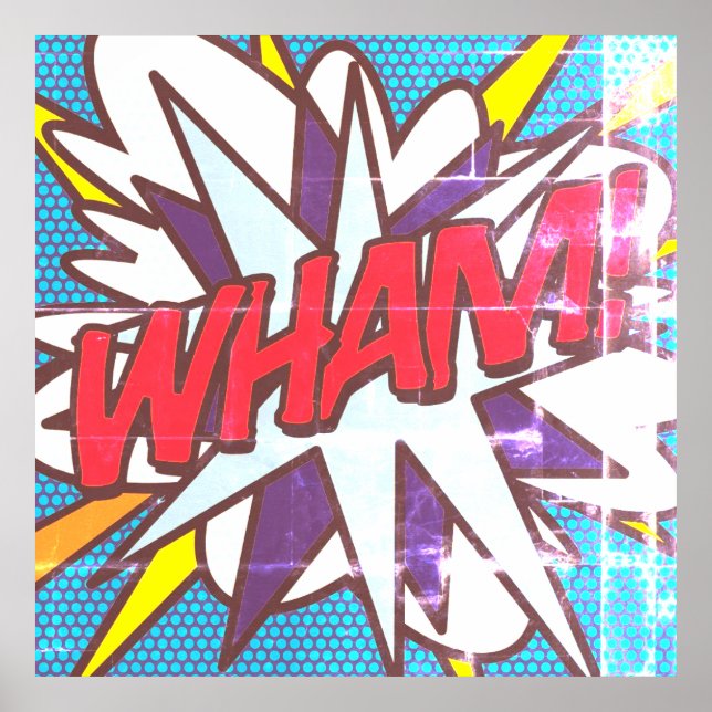 WHAM Fun Retro Comic Book Pop Art Poster (Front)