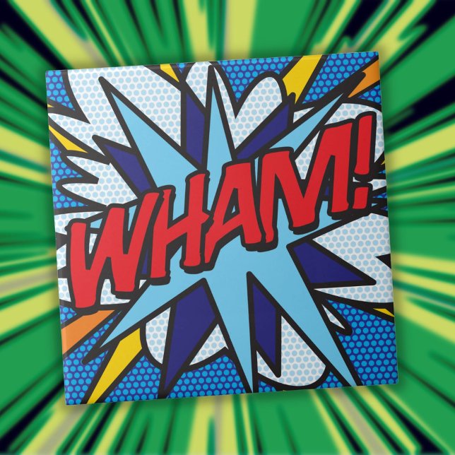 WHAM Fun Retro Comic Book Pop Art Tile (WHAM Fun Retro Comic Book Pop Art Tile)