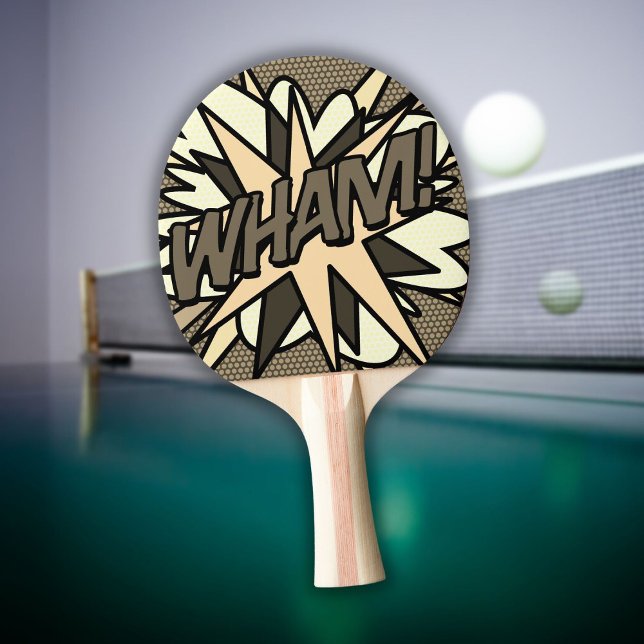 WHAM Funny Retro Cool Comic Book Ping Pong Paddle (WHAM Funny Retro Cool Comic Book Ping Pong Paddle)