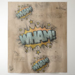 WHAM! Vintage Comic Book Steampunk Pop Art Tapestry<br><div class="desc">WHAM! Geeky Comic Books and 90s Grunge, All Grown Up! Fun modern twist on the timeless onomatopoeia with the shabby chic steampunk flare in superhero speech bubbles on a grunge background. This vintage abstract design features a gorgeous palette that adds perfect pop of colour. For customisations or other colours, please...</div>