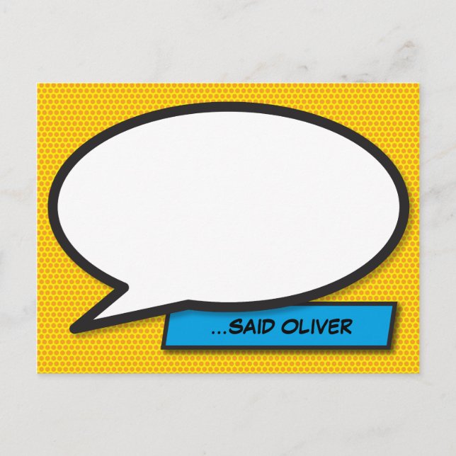 WHAM Your Message Speech Bubble Fun Retro Postcard (Front)