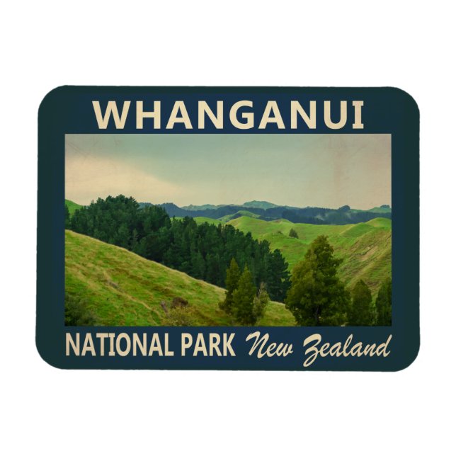 Whanganui National Park New Zealand Vintage  Magnet (Horizontal)