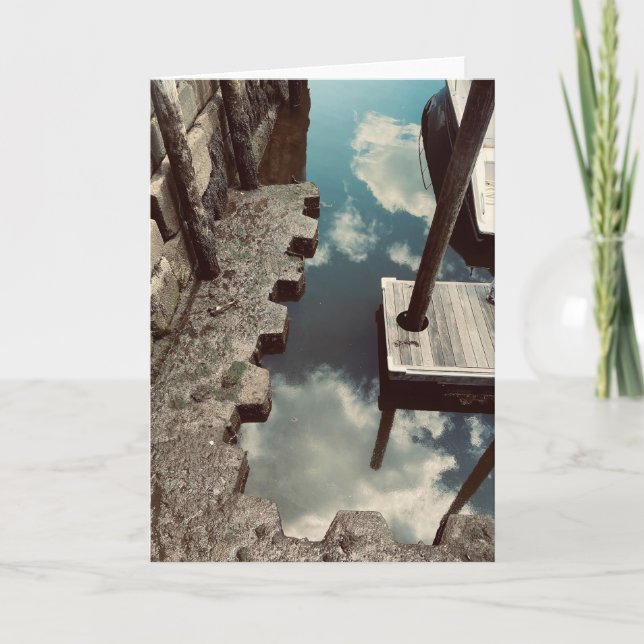 Wharf Dock Water Structure Optical Illusion Photo Card (Front)