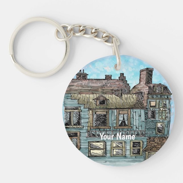 Wharf Scene 2 Key Ring (Front)