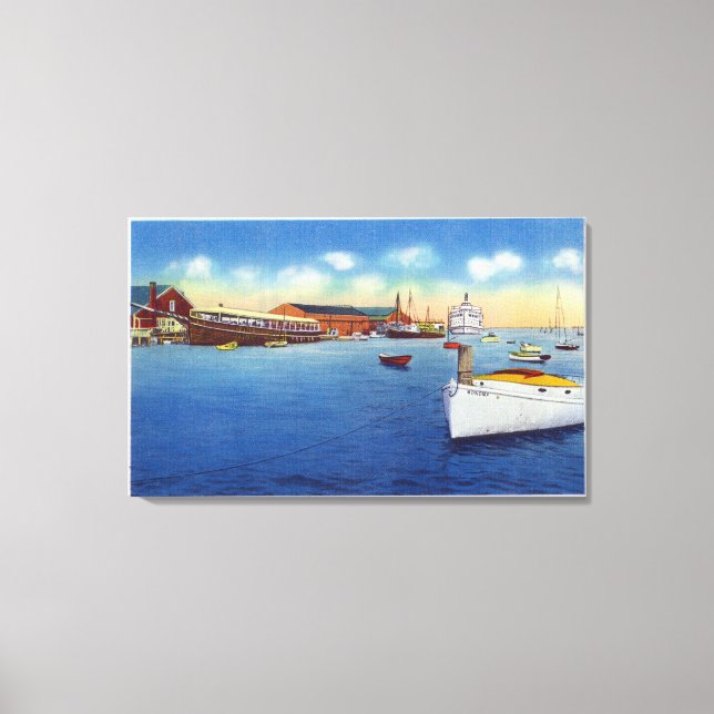 Wharf Scene Showing the Skipper Ship Canvas Print (Front)