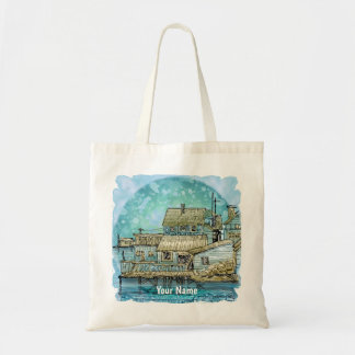 Wharf Scene  Tote Bag