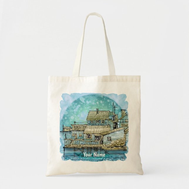 Wharf Scene  Tote Bag (Front)