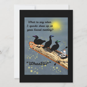 "WhasSUP" with ducks on the SUP board Holiday Card