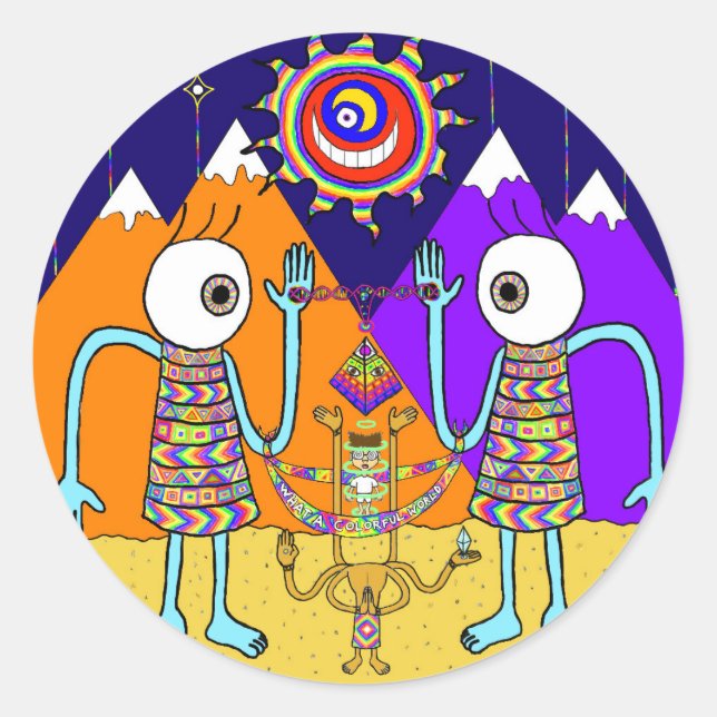 What A Colourful World Sticker (Circle) (Front)