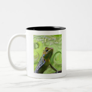 What a Crazy World - A special Lizard Two-Tone Coffee Mug