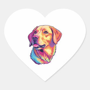 What a cute Labrador Retriever!   Heart Sticker