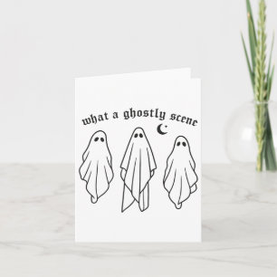 What A Ghostly Scene Fall Retro Halloween Season  Card