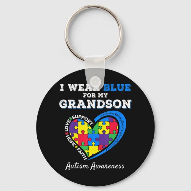 What a great present for a matching autism awarene key ring (Front)