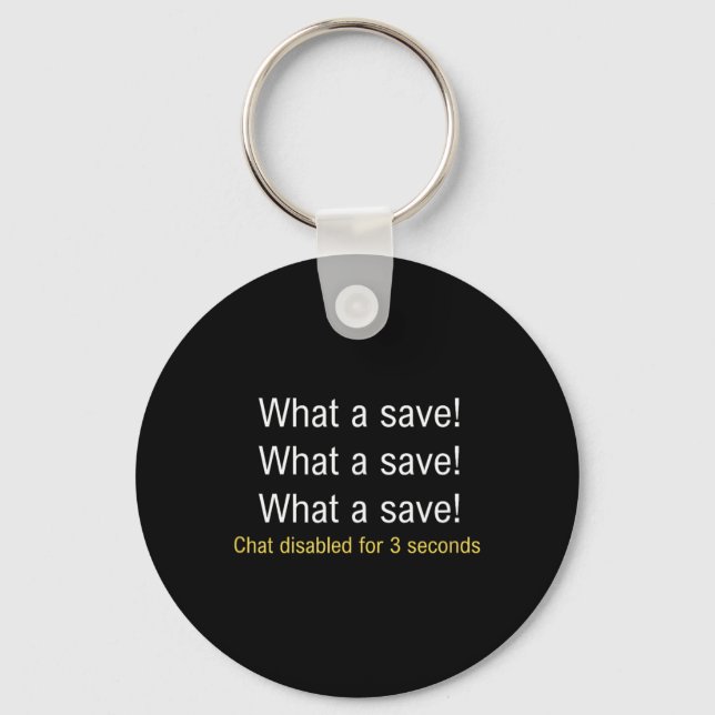 What A Save! Funny Car Soccer Gamer Meme  Key Ring (Front)