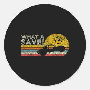 What A Save Vintage Retro Rocket Soccer Car League Classic Round Sticker