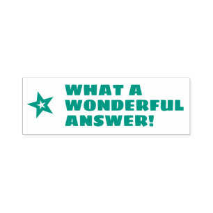 "WHAT A WONDERFUL ANSWER!" Marking Rubber Stamp