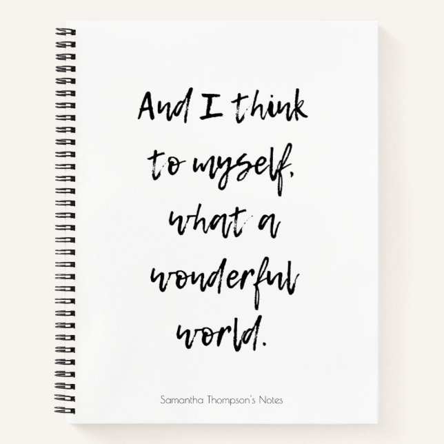 What a Wonderful World Notebook (Front)
